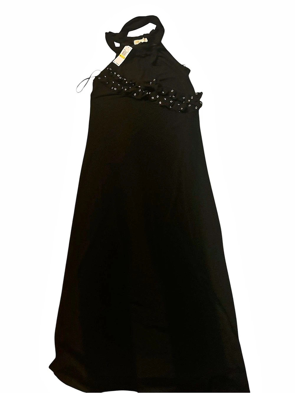 Michael Kors Halter Grommet Tie Maxi Dress Black Maxi Dress Medium